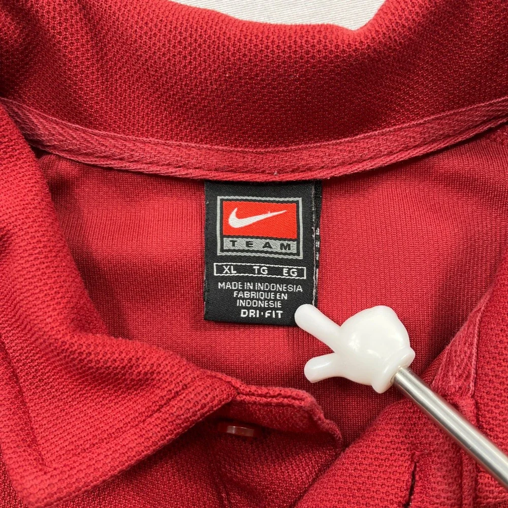 Nike Team Polo Shirt Oklahoma Sooners Dri-FIT Team Crimson Red White Mens XL